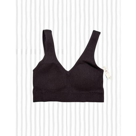 aerie Other - Aerie Superchill Ribbed Crop Tank Black Size L NWT